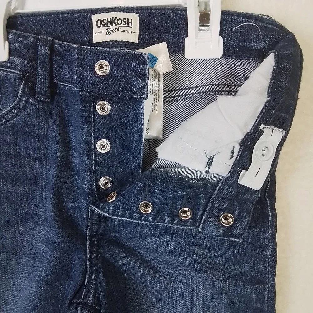 OshKosh‎ High Rise Slim Fit Button Fly Jeans Girl's Size 6 in Medium Wash
